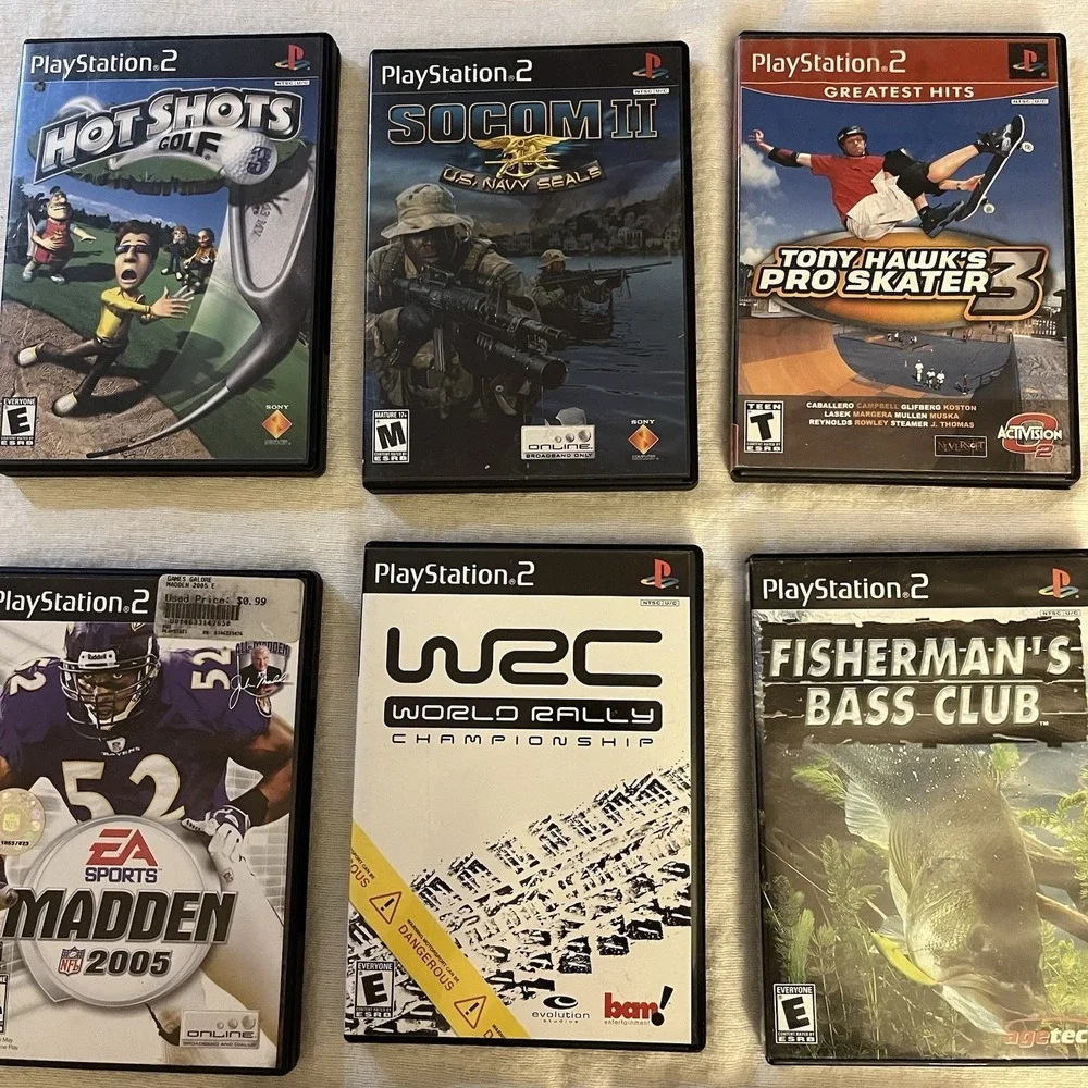 PlayStation 2 Assorted Game Bundle Call of Duty 2, SOCOM, 8 Games in Total